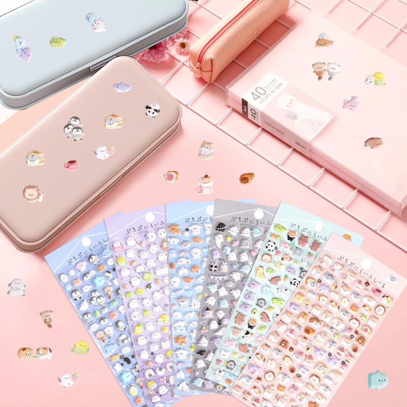 Jactales 600+ Cute Mini Puffy Stickers-Small 3D Tiny Micro Bulk Sticker Set for Kids Girls Adults-Includes Kawaii Japanese Cartoon Ghost Animal Cat Dog Penguin Birds for Phone Case-Removable-6 Sheets - Image 5